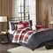 Queen Herringbone Comforter Set, 7-Piece Buffalo Plaid Bedding Collection